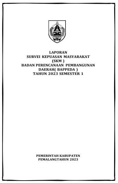 Laporan Skm Bappeda Kab Pemalang Semester Tahun Bappeda Pemalang